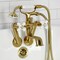 Kingston Brass Tub Wall Mount Clawfoot Tub Faucet with Hand Shower, Brushed Brass KS229PXSB - alternate 4